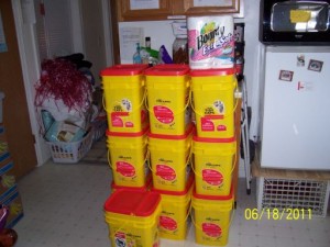 One week's worth of kitty litter